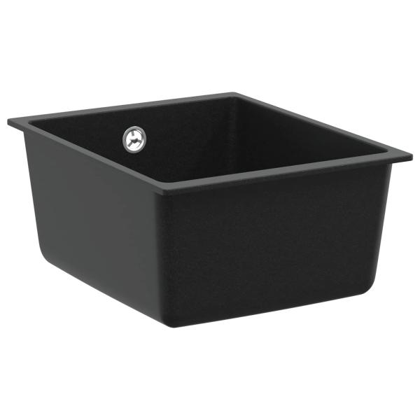 ARDEBO.de - Waschbecken Schwarz 370 x 460 mm 80% Quarz und 20% Harz