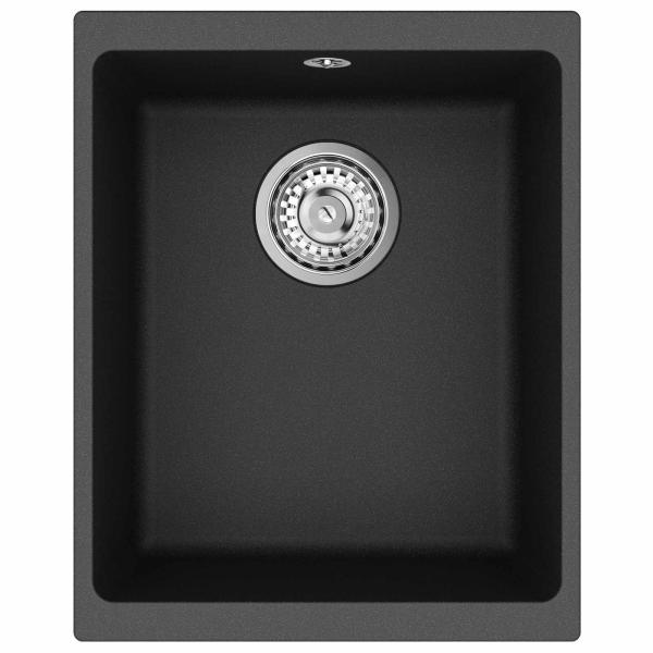 Waschbecken Schwarz 370 x 460 mm 80% Quarz und 20% Harz