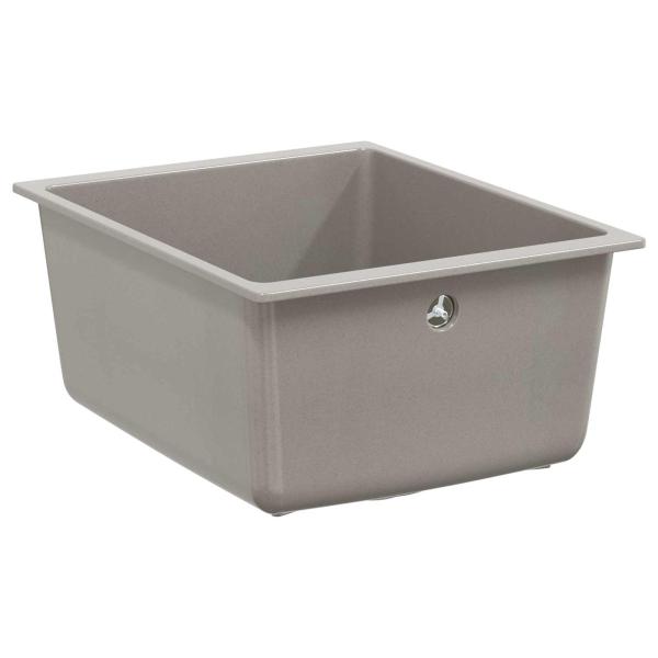 Waschbecken Grau 370 x 460 mm 80% Quarz und 20% Harz