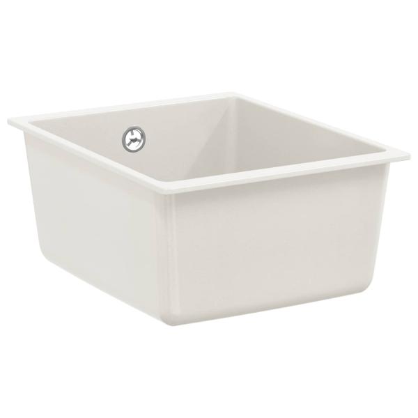 ARDEBO.de - Waschbecken Weiß 370 x 460 mm 80% Quarz und 20% Harz