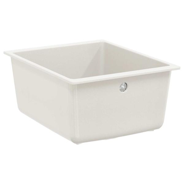 Waschbecken Weiß 370 x 460 mm 80% Quarz und 20% Harz