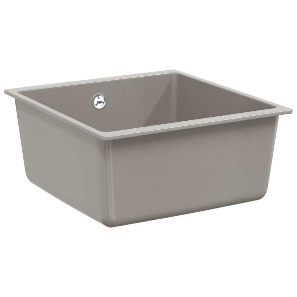 ARDEBO.de - Waschbecken Grau 430 x 460 mm 80% Quarz und 20% Harz