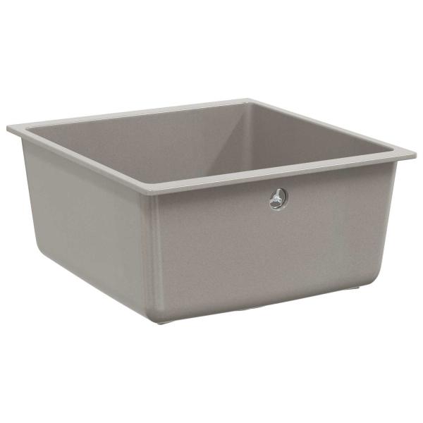 Waschbecken Grau 430 x 460 mm 80% Quarz und 20% Harz