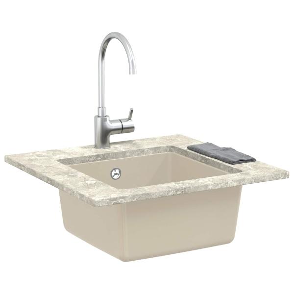 Waschbecken Beige 430 x 460 mm 80% Quarz und 20% Harz