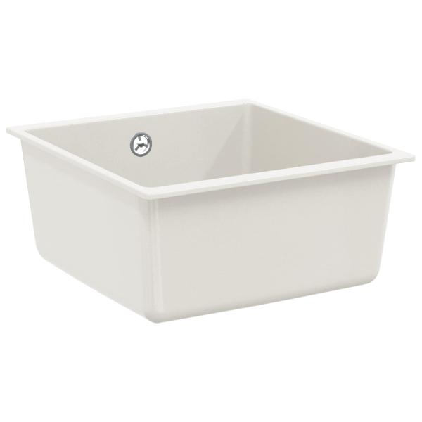 ARDEBO.de - Waschbecken Weiß 430 x 460 mm 80% Quarz und 20% Harz