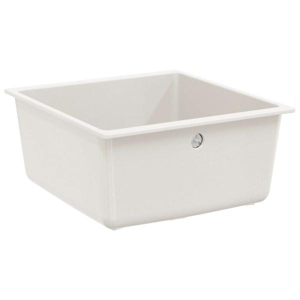 Waschbecken Weiß 430 x 460 mm 80% Quarz und 20% Harz