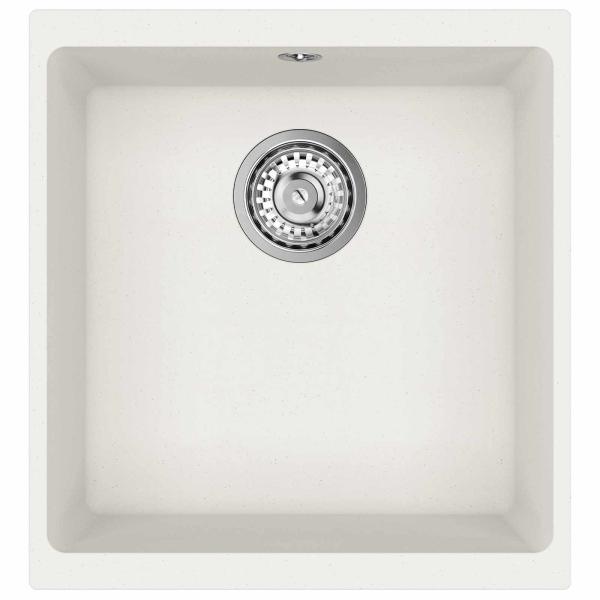 Waschbecken Weiß 430 x 460 mm 80% Quarz und 20% Harz