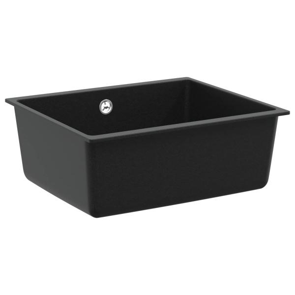 ARDEBO.de - Waschbecken Schwarz 530 x 460 mm 80% Quarz und 20% Harz