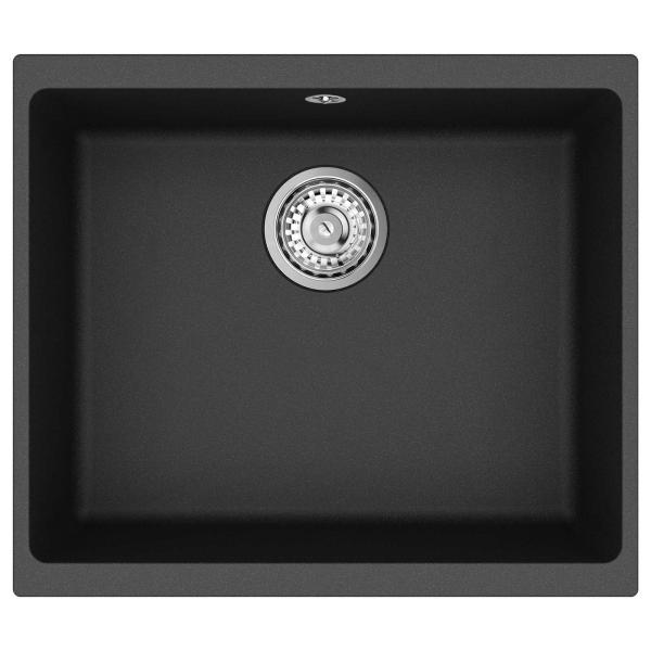 Waschbecken Schwarz 530 x 460 mm 80% Quarz und 20% Harz