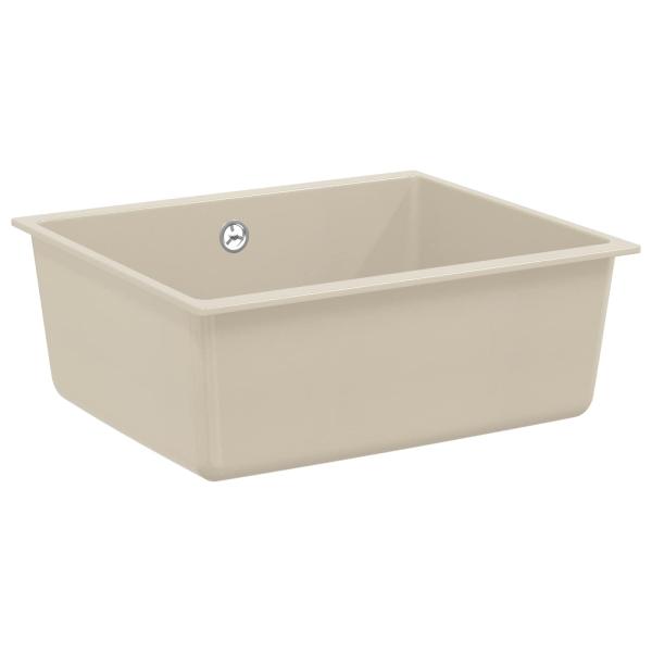 ARDEBO.de - Waschbecken Beige 530 x 460 mm 80% Quarz und 20% Harz