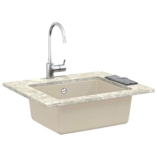Waschbecken Beige 530 x 460 mm 80% Quarz und 20% Harz