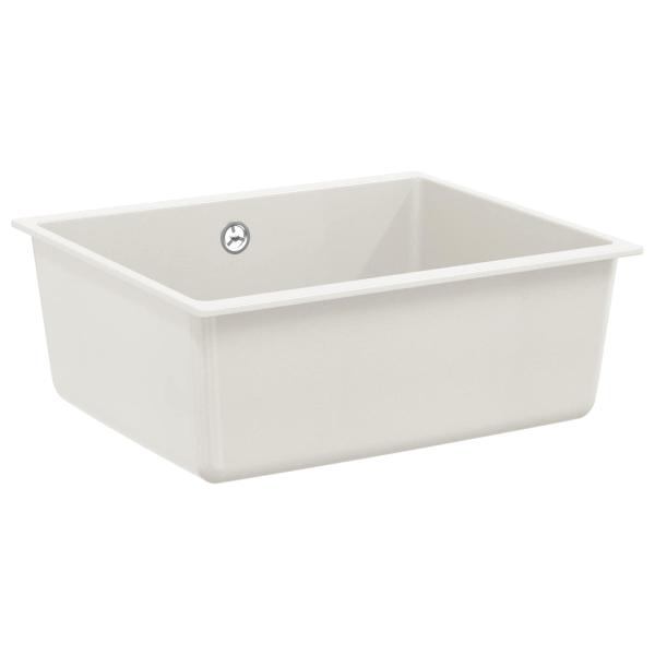 ARDEBO.de - Waschbecken Weiß 530 x 460 mm 80% Quarz und 20% Harz