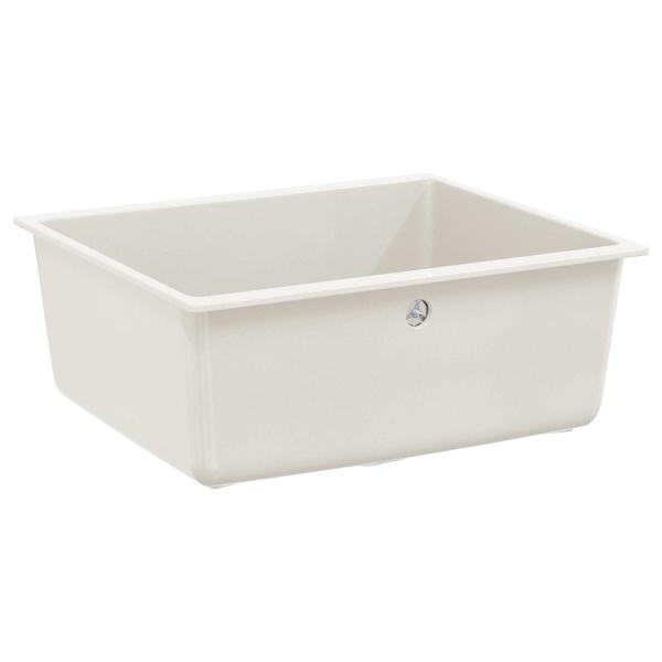 Waschbecken Weiß 530 x 460 mm 80% Quarz und 20% Harz