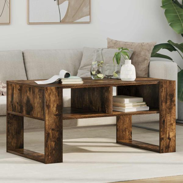 ARDEBO.de - Couchtisch Geräucherte Eiche 92 x 53 x 45 cm Holzwerkstoff