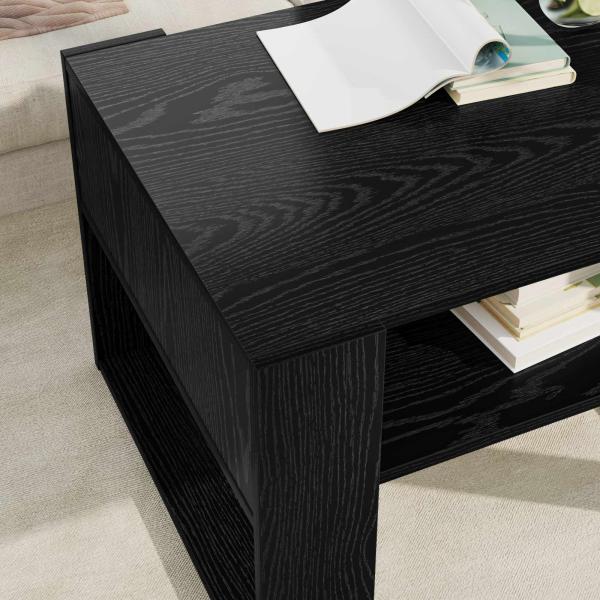 Couchtisch Schwarz Eichen-Optik 66 x 53 x 45 cm Holzwerkstoff