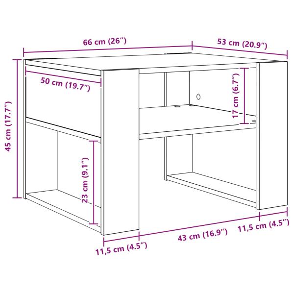 Couchtisch Beton Grau 66 x 53 x 45 cm Holzwerkstoff