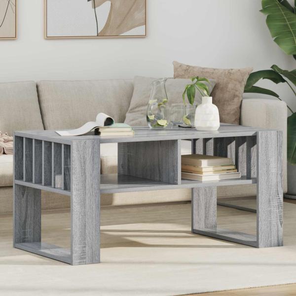 ARDEBO.de - Couchtisch Graues Sonoma 92 x 49,5 x 45 cm Holzwerkstoff