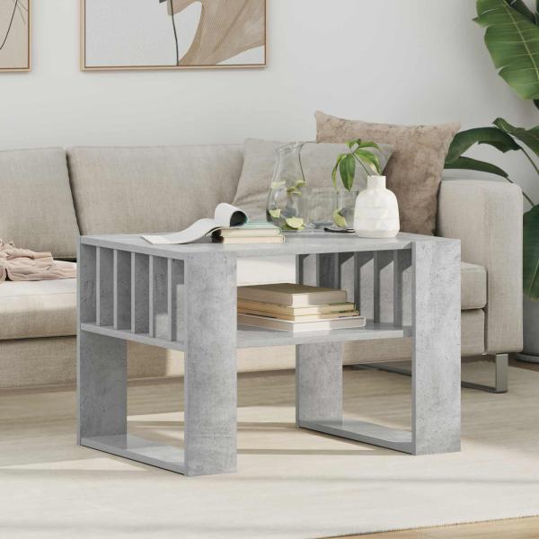 ARDEBO.de - Couchtisch Beton Grau 66 x 49,5 x 45 cm Holzwerkstoff