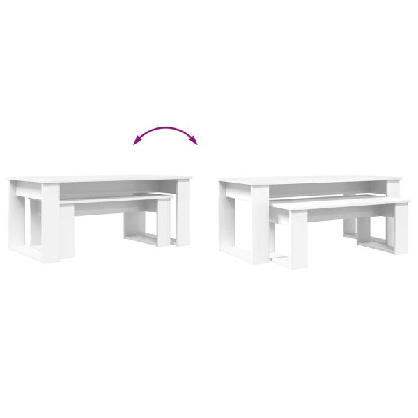 Kaffeetisch Set 2 pcs Weiß Holzwerkstoff