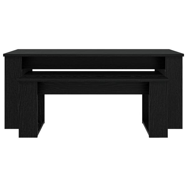 Kaffeetisch Set 2 pcs Schwarz Eichen-Optik Holzwerkstoff