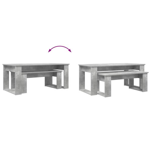 Kaffeetisch Set 2 pcs Beton Grau Holzwerkstoff
