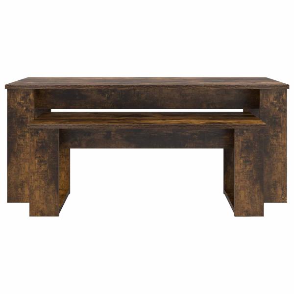 Kaffeetisch Set 2 pcs Geräucherte Eiche Holzwerkstoff