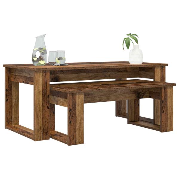 Kaffeetisch Set 2 pcs Altholz Holzwerkstoff