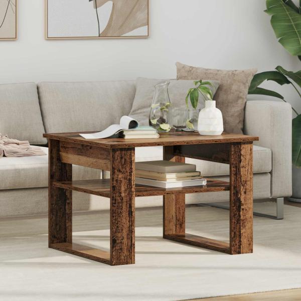 ARDEBO.de - Couchtisch mit Speicher Altholz 64 x 54 x 44 cm Holzwerkstoff
