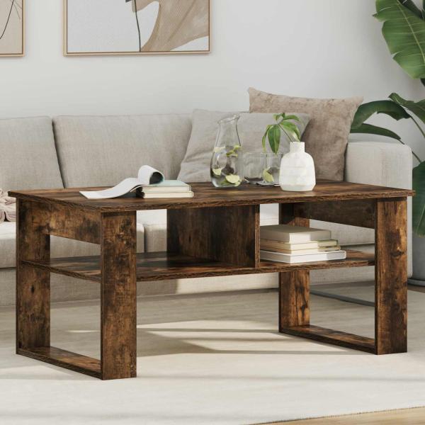 ARDEBO.de - Couchtisch Geräucherte Eiche 96 x 54 x 44 cm Holzwerkstoff