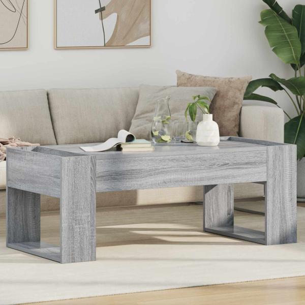 ARDEBO.de - Couchtisch Graues Sonoma 110 x 50 x 41 cm Holzwerkstoff