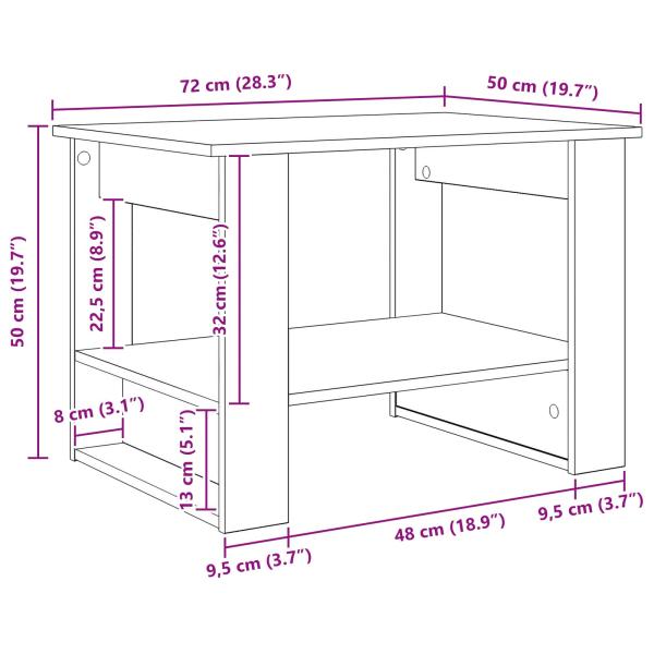 Couchtisch Altholz 72 x 50 x 50 cm Holzwerkstoff