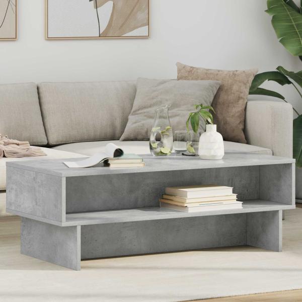 ARDEBO.de - Couchtisch Beton Grau 100 x 46 x 35 cm Holzwerkstoff