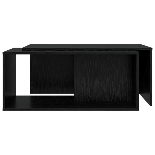 Kaffeetisch Set 2 Stk. Schwarz Eichen-Optik 90 x 48 x 40 cm