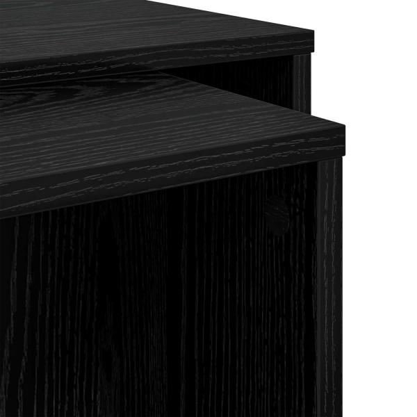 Kaffeetisch Set 2 Stk. Schwarz Eichen-Optik 90 x 48 x 40 cm