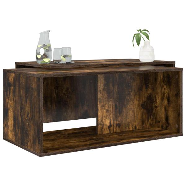 Kaffeetisch Set 2 pcs Geräucherte Eiche Holzwerkstoff