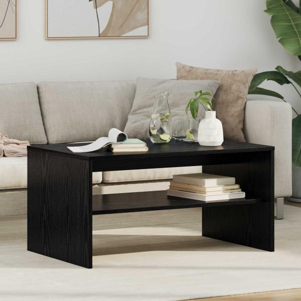 ARDEBO.de - Couchtisch Schwarz Eichen-Optik 80 x 50 x 40 cm Holzwerkstoff