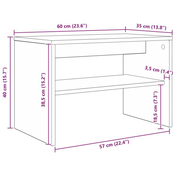 TV-Schränk Weiß 60 x 35 x 40 cm Holzwerkstoff