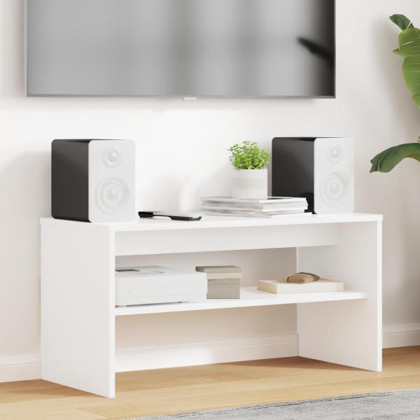 ARDEBO.de - TV-Schränk Weiß 80 x 35 x 40 cm Holzwerkstoff