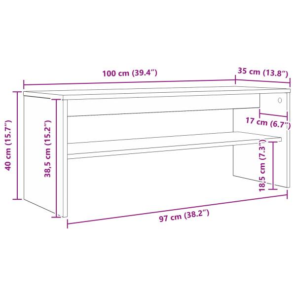 TV-Schränk Beton Grau 100 x 35 x 40 cm Holzwerkstoff