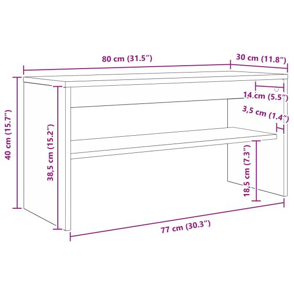 TV-Schränk Artisan-Eiche 80 x 30 x 40 cm Holzwerkstoff