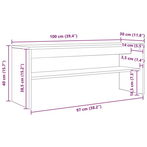 TV-Schränk Beton Grau 100 x 30 x 40 cm Holzwerkstoff