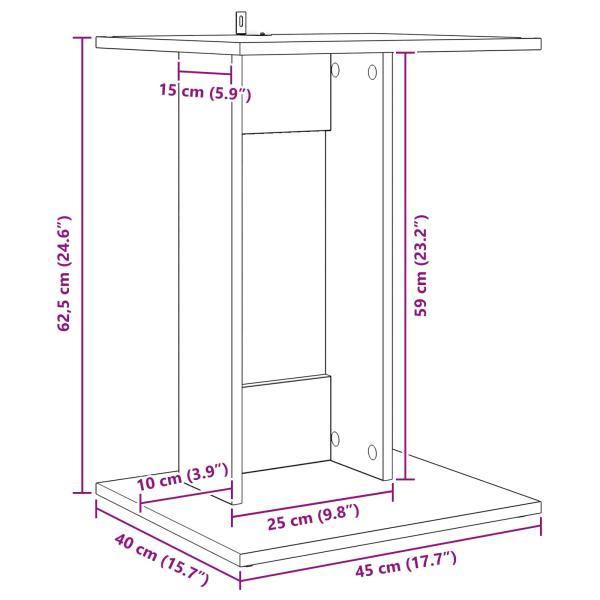 Beistelltisch Weiß 45 x 40 x 62,5 cm Holzwerkstoff