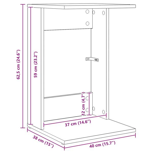 Beistelltisch Beton Grau 40 x 38 x 62,5 cm Holzwerkstoff