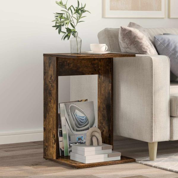 ARDEBO.de - Beistelltisch Geräucherte Eiche 40 x 38 x 62,5 cm Holzwerkstoff