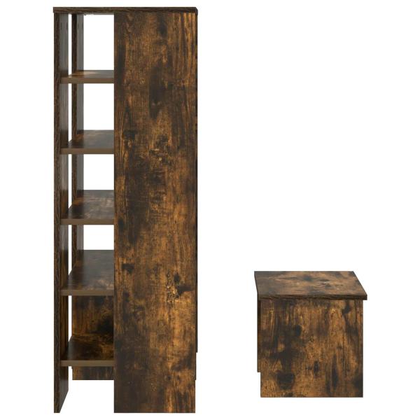 Schuhschrank mit Regal 2 pcs Geräucherte Eiche Holzwerkstoff