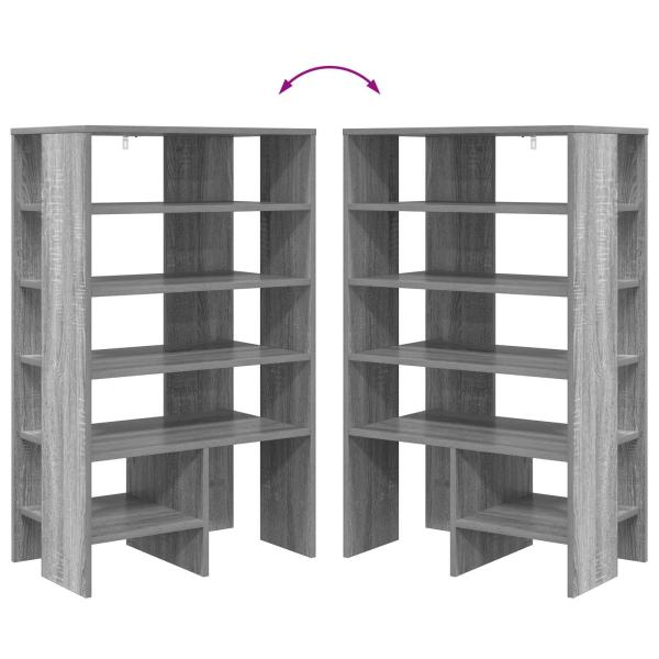 Schuhschrank mit Regal 2 pcs Graues Sonoma Holzwerkstoff