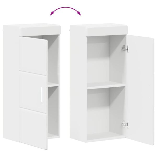 Badezimmer-Wandschrank mit Regal TULUM Weiß 37 x 24,5 x 86 cm