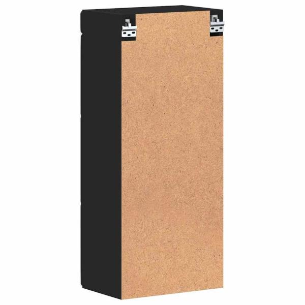 Badezimmer-Wandschrank mit Tür TULUM Schwarz 37 x 24,5 x 86 cm