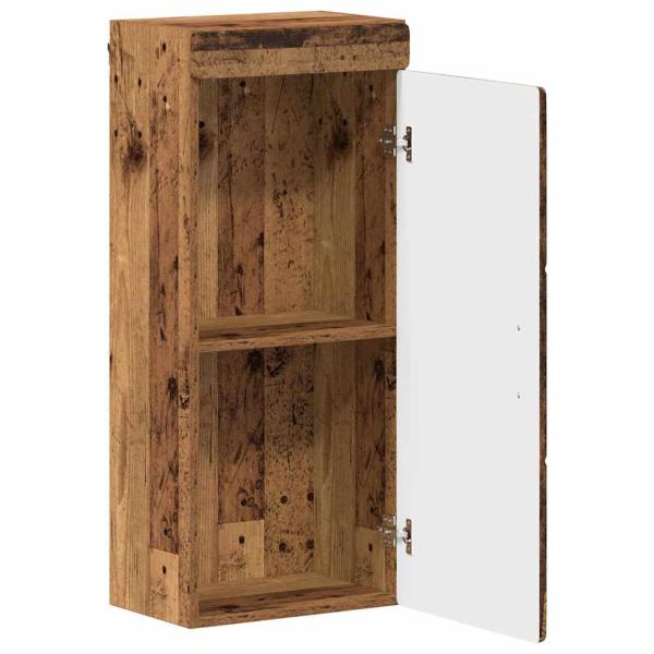 Badezimmer-Wandschrank mit Tür TULUM Altholz 37 x 24,5 x 86 cm