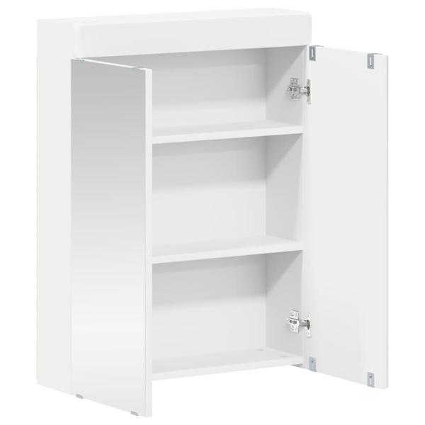 Badezimmerspiegelschrank mit Regal TULUM Weiß 60 x 16,5 x 78 cm